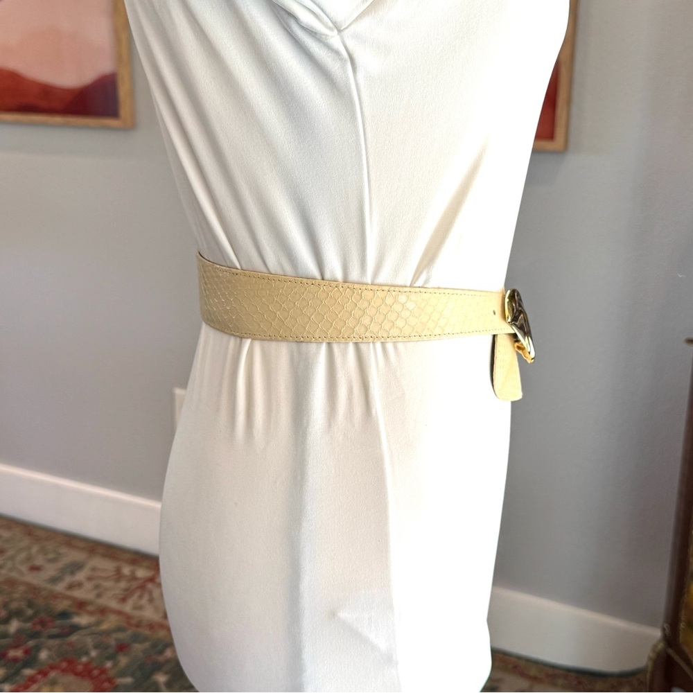 Vintage Snakeskin Cream Belt - Picture 8 of 9